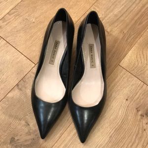 Zara Kitten Heeled Leather Shoes